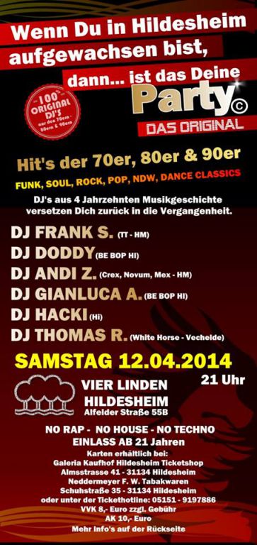 Wenn Du in Hildesheim aufgewachsen bist -Party